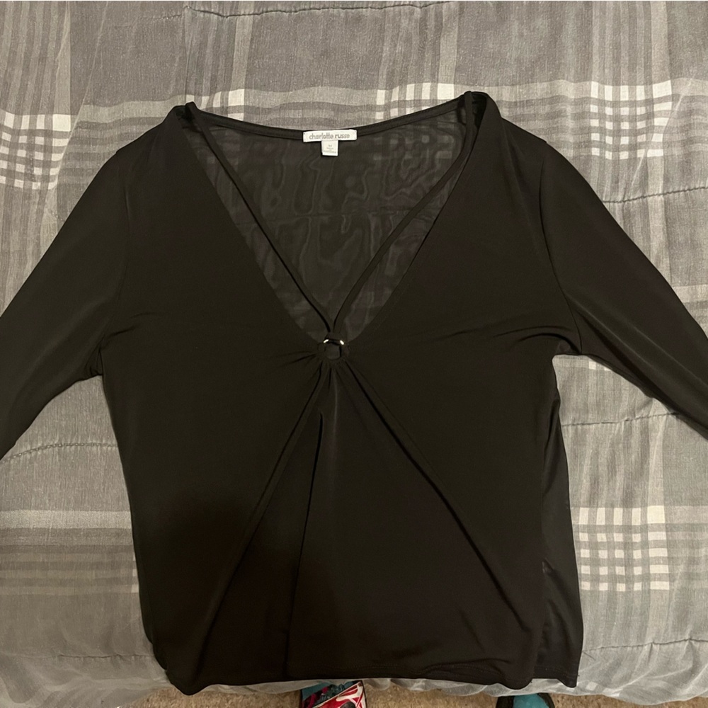 Charlotte Russe Black Long Sleeve Top